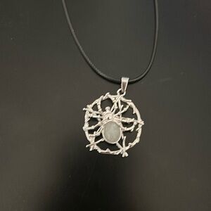 Silver Spider Pendant Necklace